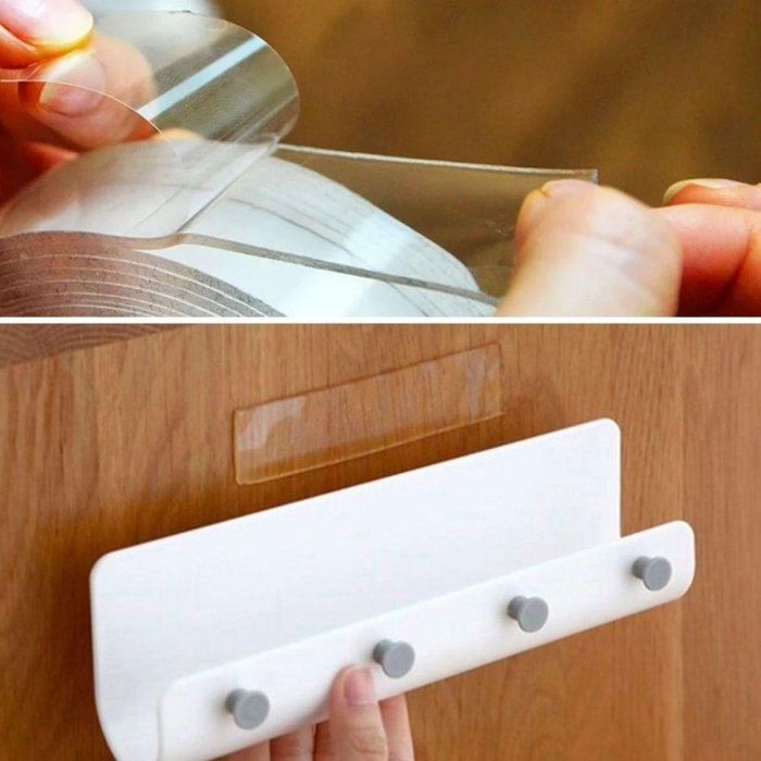 Biyomak® Ultra Güçlü Çift Taraflı 2 mt x 3 cm Çift Taraflı Nano Bant