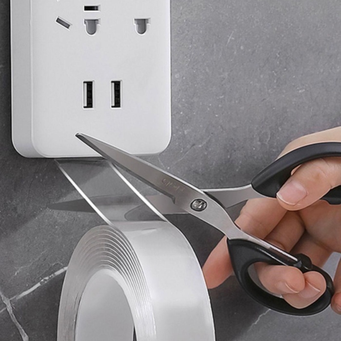 Biyomak® Ultra Güçlü Çift Taraflı 2 mt x 3 cm Çift Taraflı Nano Bant