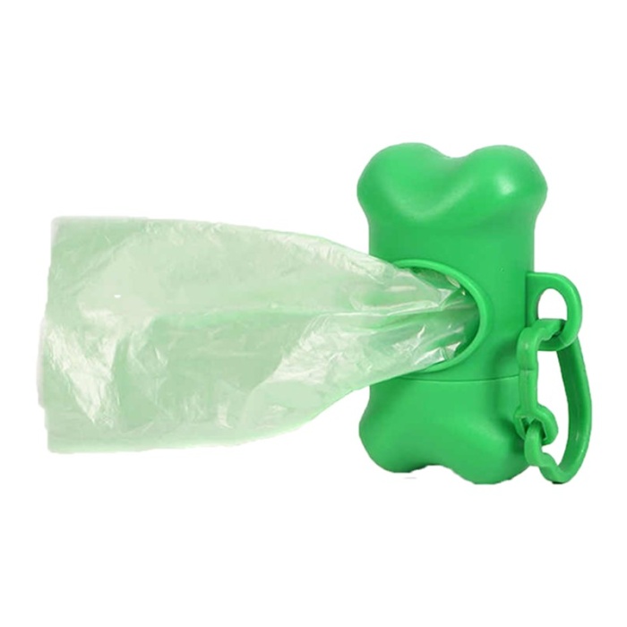 ® Köpek Kemik Şeklinde Plastik Kaka Poşetlik 1 Yedekli