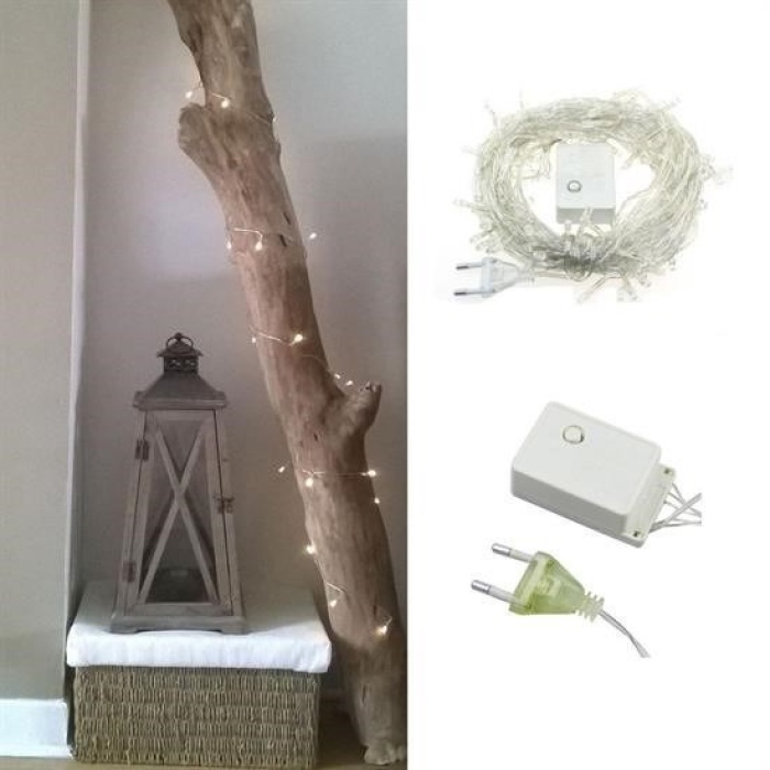 Biyomak® 100 Ledli 8 Fonksiyonlu 10 Metre Led Aydınlatma Dekor Lambası (beyaz)