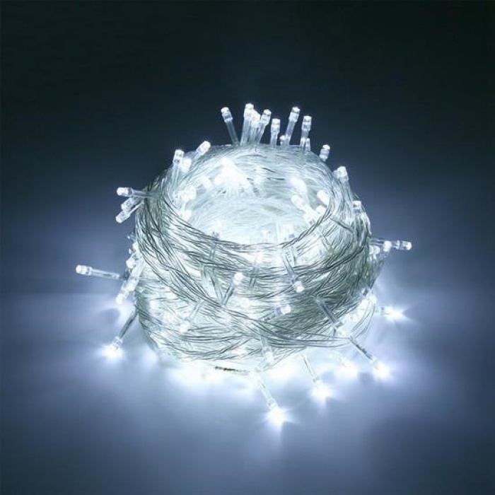 Biyomak® 100 Ledli 8 Fonksiyonlu 10 Metre Led Aydınlatma Dekor Lambası (beyaz)