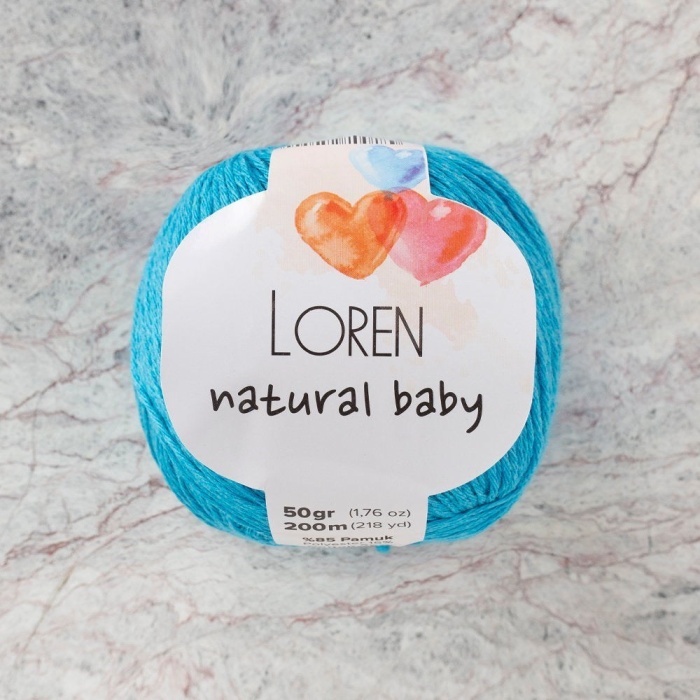 Biyomak® Loren Natural Baby Turkuaz El Örgü İpi - R091 - 33934