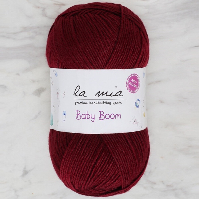 Biyomak® La Mia Baby Boom Bordo El Örgü İpi - 110 - 34453