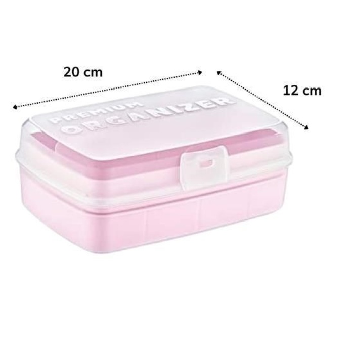 ® 12 Bölmeli Çok Amaçlı Takı Toka Kutusu Dikiş Kutusu Kapaklı Organizer Kutusu Bölmeli Kutu