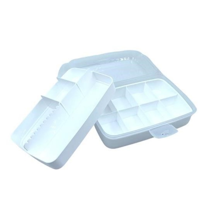 ® 12 Bölmeli Çok Amaçlı Takı Toka Kutusu Dikiş Kutusu Kapaklı Organizer Kutusu Bölmeli Kutu