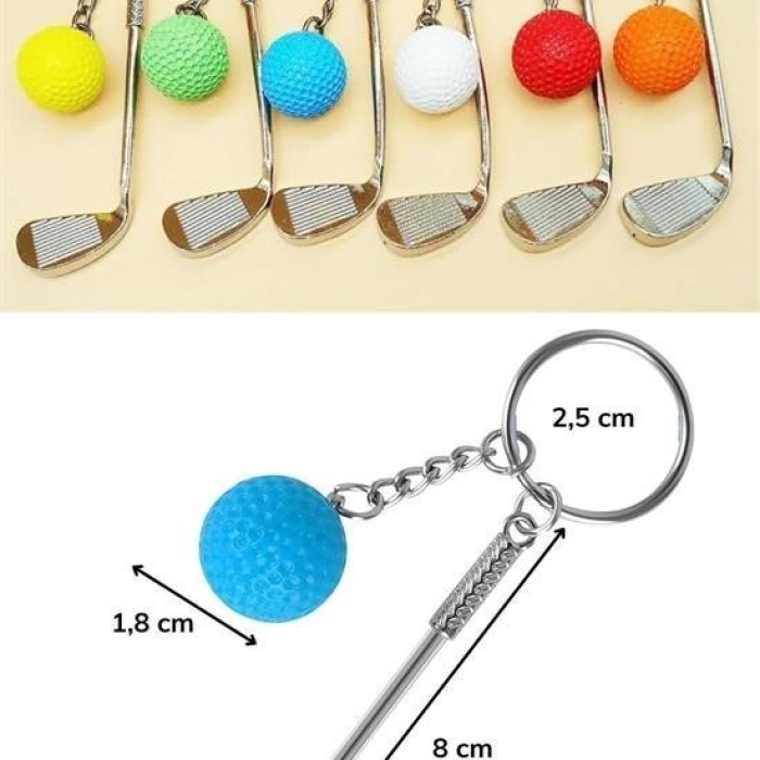 ® Gerçekçi Golf Tasarımlı Şık Anahtarlık Kolye Çanta Süsü Golf Keychain