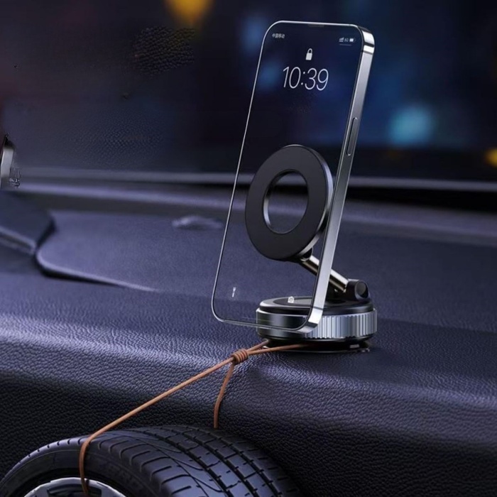 ® 360° Döner Başlıklı Vakumlu Emişli Manyetik Telefon Tutucu – Güçlü Mıknatıslı, İz Bırakmaz