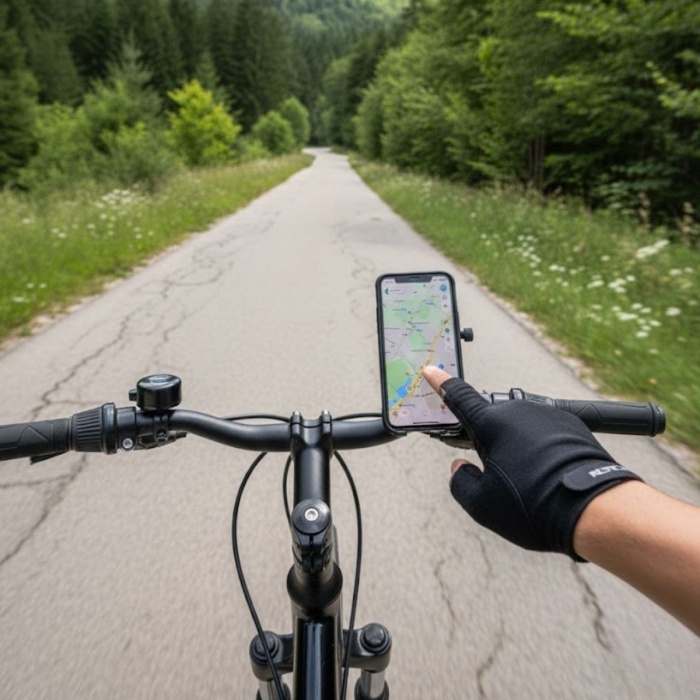 ® Evrensel Motosiklet Telefon Tutucu – Kaymaz, Kilitlenebilir Güvenli Tutuşlu, 360° Ayarlanabilir Gidon Bağlantılı Akıllı Telefon Aparatı