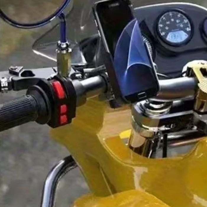 ® Motosiklet Gidon Telefon Tutucu 360° Döner, Kaymaz Sabitleme Sistemli, Sarsıntı Önleyici Telefon Tutucu Aparat