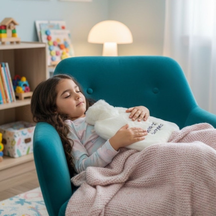 ® Hello Everyone Yazılı Kurdeleli Beyaz Peluş Sıcak Su Torbası 1 Lt – Yumuşak Kılıf, Uzun Süre Sıcak Tutan Termal Su Torbası