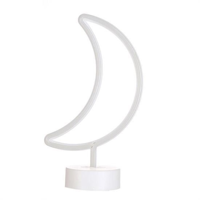 ® Dekoratif Pilli Ay Tasarımlı 3D Neon Led Masa Ve Gece Lambası