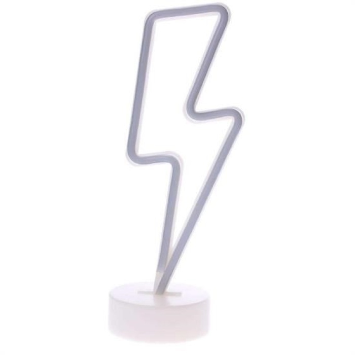 ® Dekoratif Şimşek Şeklinde Pilli Neon Led Lamba Süs Masa Lambası