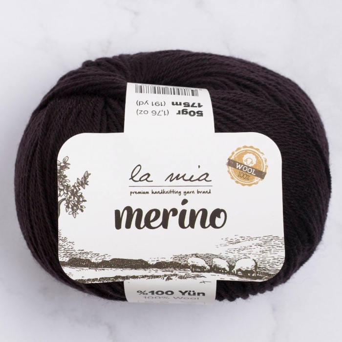 ® La Mia Merino Siyah El Örgü İpi - L006 - 33790