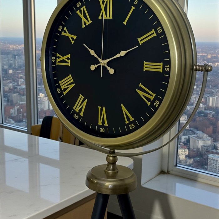® Vintage Roma Rakamlı Modern Tripod Ayaklı Saat