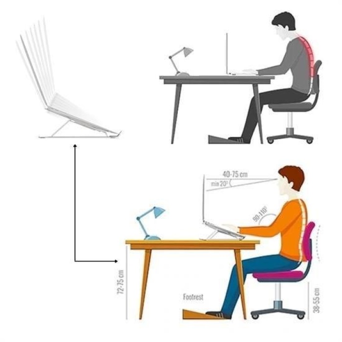® Ayarlanabilir Dizüstü Destek Tabanı Tamamen Katlanabilir Taşınabilir Laptop Yükseltici