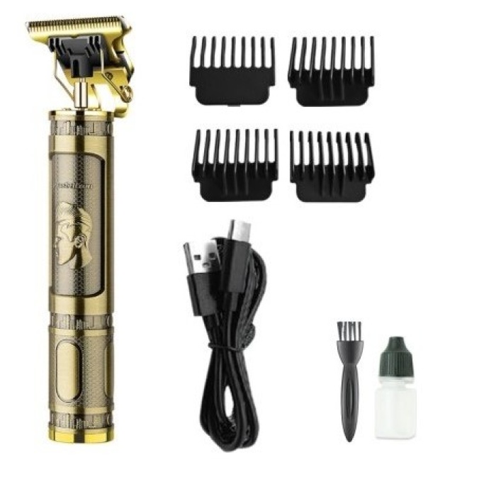 ® PS-033 Çelik Kasa Profesyonel T-bıçak Saç Sakal Ense Ve Çizim Tıraş Makinesi