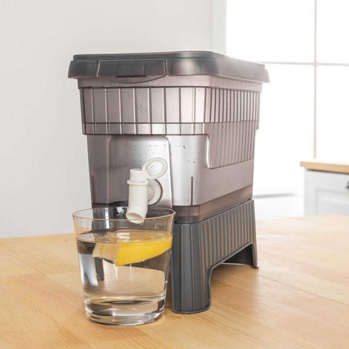 ® Gri Buzdolabı İçi Musluklu Ayaklı Su Limonata İçecek Sebili Piknik Bidonu 4 LT