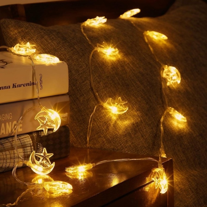 ® Hilal ve Yıldız Şekilli 3.5 Metre USB LED Işık 20 LED’li Dekoratif Ramazan Dekorasyonu ve Ortam Aydınlatması