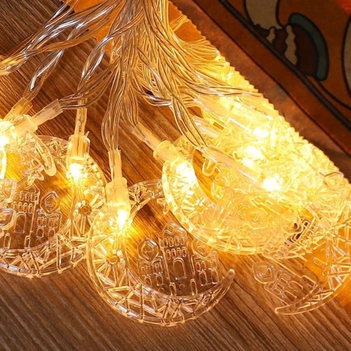 ® Hilal ve Cami Şekilli 3.5 Metre USB LED Işık 20 LED’li Dekoratif Ramazan Dekorasyonu ve Ortam Aydınlatması