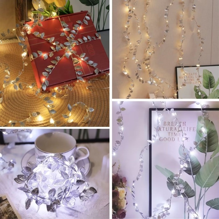 ® 3 Metre Yaldızlı Gümüş LED Işık Dekoratif Ortam ve Yılbaşı Aydınlatması