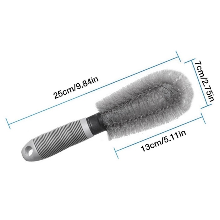 ® Gri Oto Jant Temizleme Fırçası Ergonomik Saplı Lastik ve Jant Detay Temizliği İçin Güçlü Kıllı Fırça