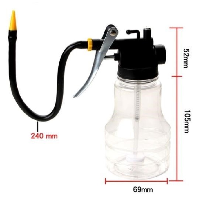 ® Taşınabilir Hortumlu Şeffaf Yağ Bidonu Pompası Yüksek Basınçlı Hızlı Yağlama Gres Tabancası