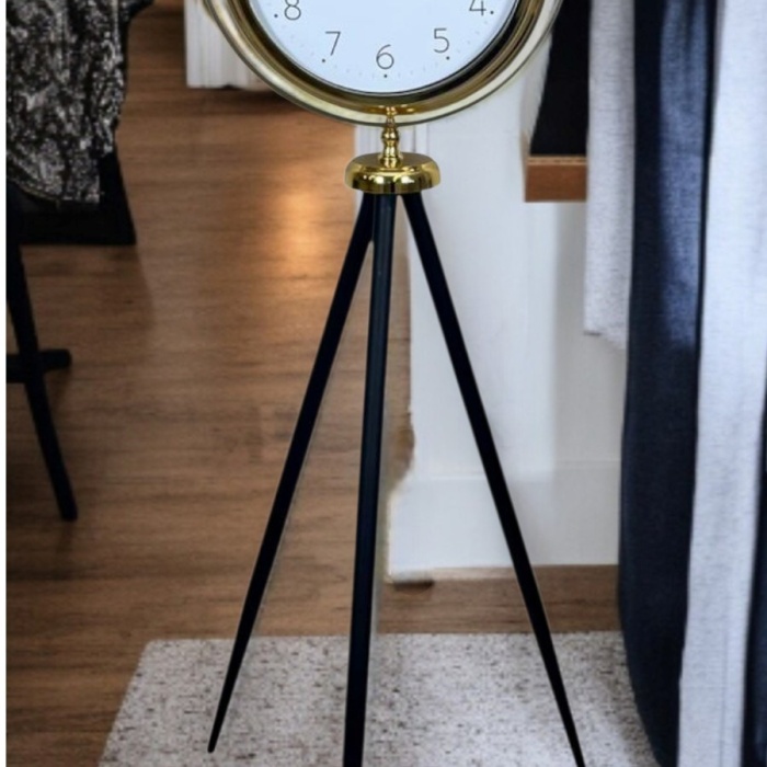 ® Zentime Gold Premium Dekoratif Tripod Ayaklı Saat