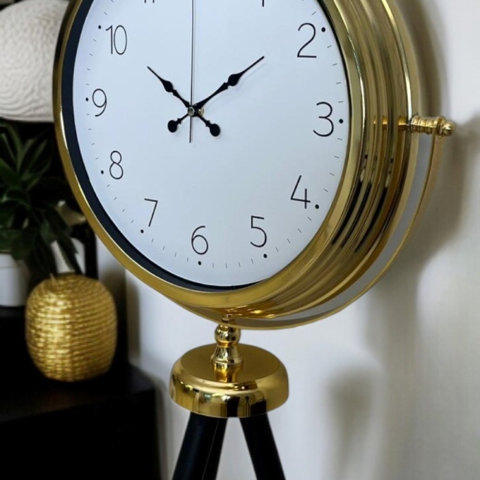 ® Zentime Gold Premium Dekoratif Tripod Ayaklı Saat