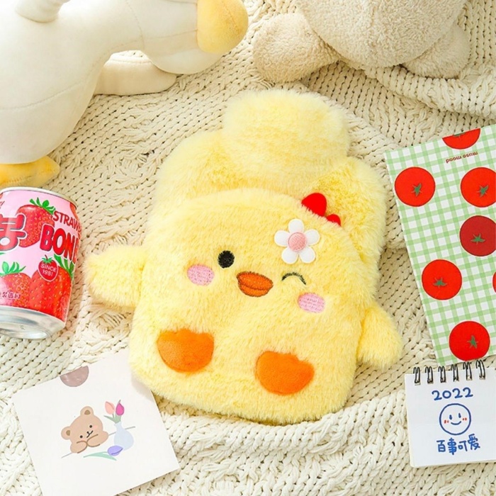 ® 1 Litre Sevimli Hayvan Figürlü Peluş Sıcak Su Torbası 1. Sınıf Kavuçuk Malzeme