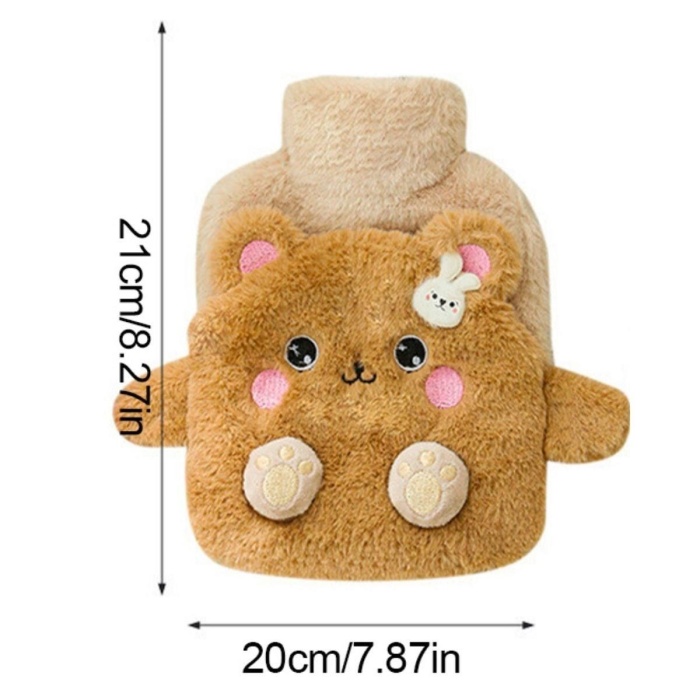 ® 1 Litre Sevimli Hayvan Figürlü Peluş Sıcak Su Torbası 1. Sınıf Kavuçuk Malzeme