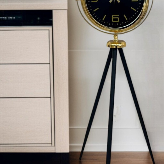 ® Gold Dekoratif Tasarım Tripod Ayaklı Saat