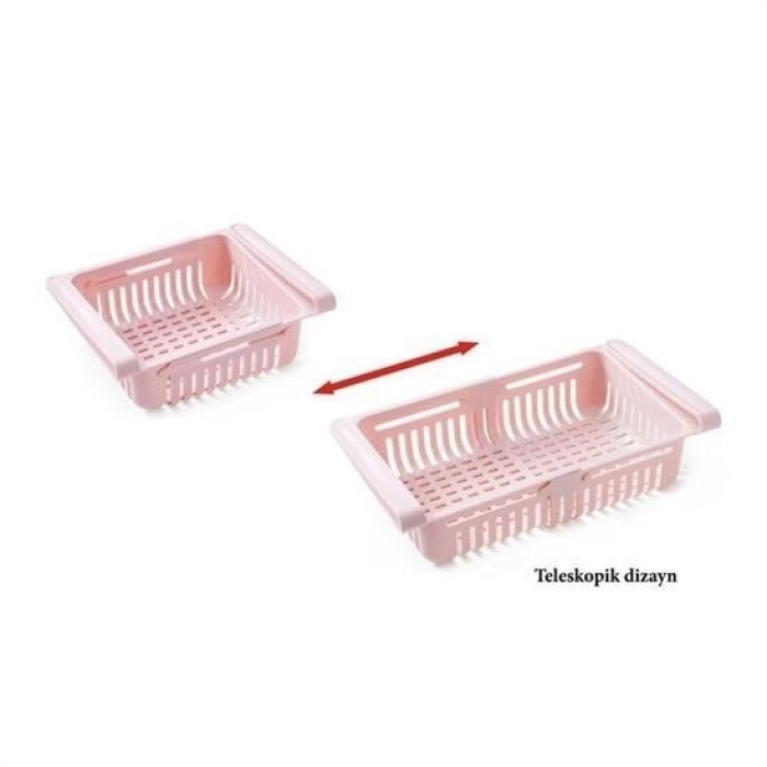 ® Çok Amaçlı Uzayıp Kısalabilir Buzdolabı Düzenleyici Sepeti Rafı