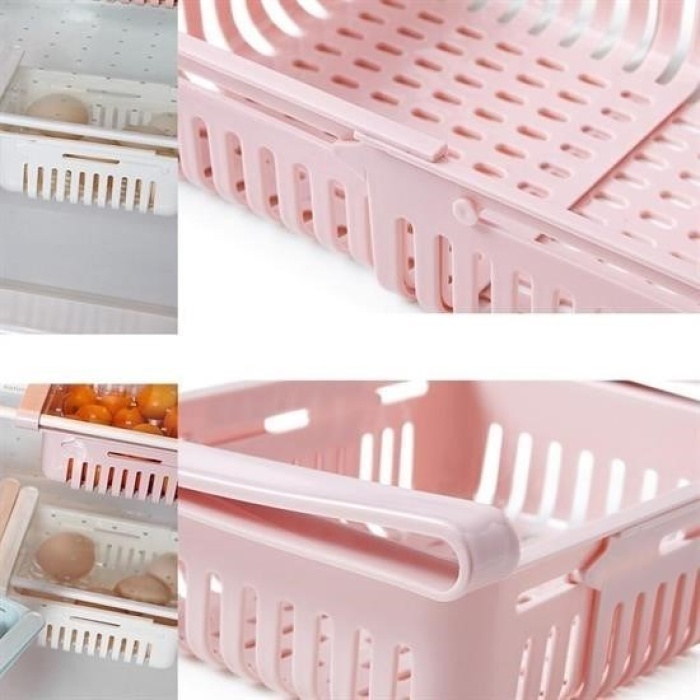 ® Çok Amaçlı Uzayıp Kısalabilir Buzdolabı Düzenleyici Sepeti Rafı