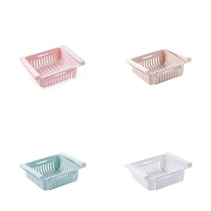 ® Çok Amaçlı Uzayıp Kısalabilir Buzdolabı Düzenleyici Sepeti Rafı