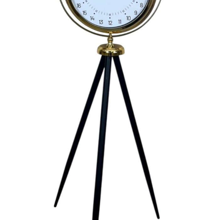 ® Zentime Gold 24 Saat Göstergeli Özel Tasarım Tripod Ayaklı Saat