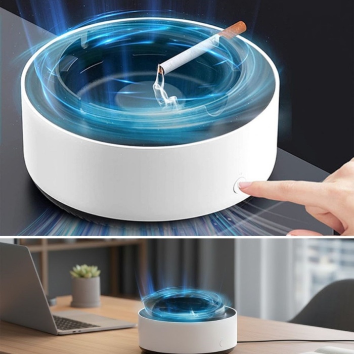 ® Dumanı İçine Çeken Akıllı Kül Tablası – Kokusuz, Filtreli ve Otomatik Duman Emici Küllük