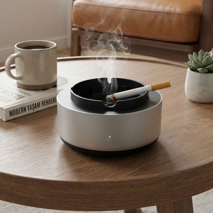 ® Dumanı İçine Çeken Akıllı Kül Tablası – Kokusuz, Filtreli ve Otomatik Duman Emici Küllük