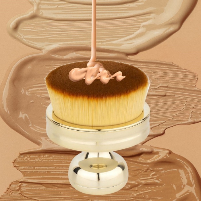 ® Profesyonel Geniş Pratik Tutma Saplı Gold Büyük Fondöten Yayma Fırçası