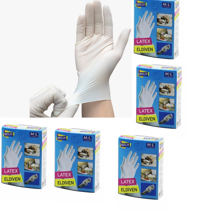 ® Yeni Ürün Eldiven Latex Eldiven Muayene Eldiveni M/L 30 Adet
