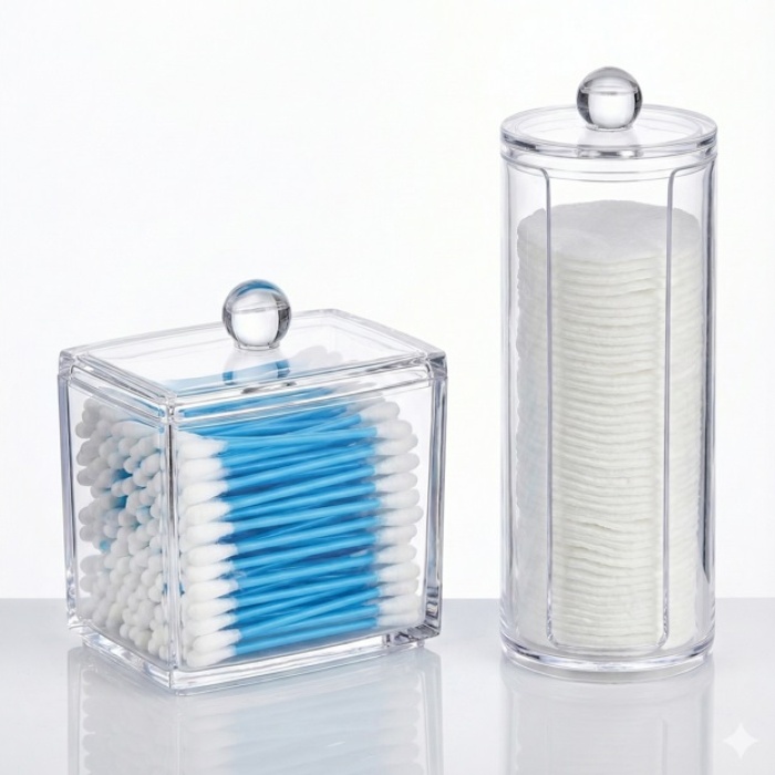 ® Kulak Çubuğu ve Makyaj Pamuğu Organizeri Set