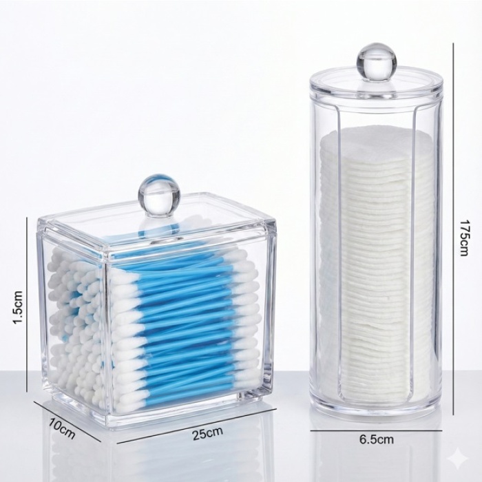 ® Kulak Çubuğu ve Makyaj Pamuğu Organizeri Set