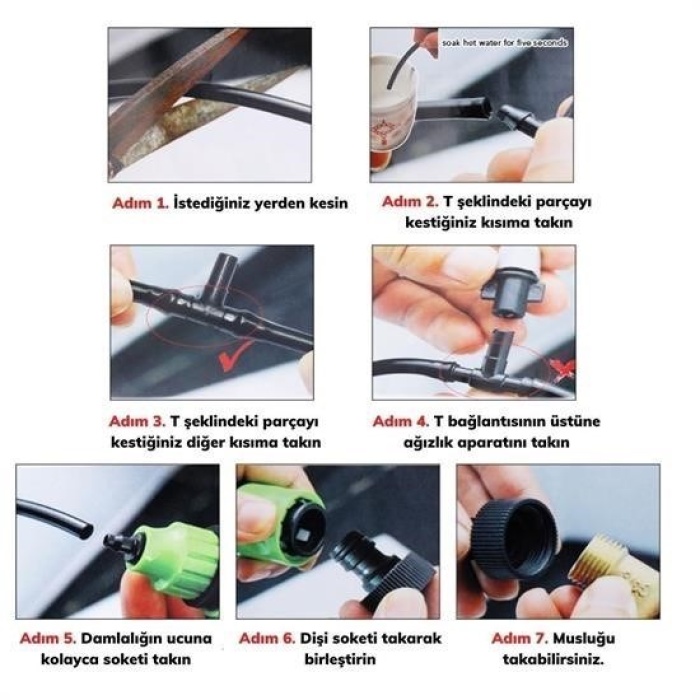 ® 10 Metre Kendin Yap Balkon Veranda Çardak Kamelya Sulama Serinletme ve Nemlendirme Sistemi