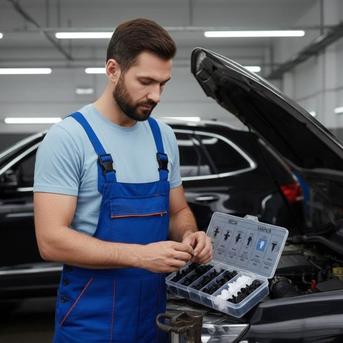 ® Plastik Bağlantı Elemanları Seti 100 Parça – Oto Kaplama Klipsi, Tampon ve Trim Sabitleme Perçinleri, Çok Amaçlı Klips Seti