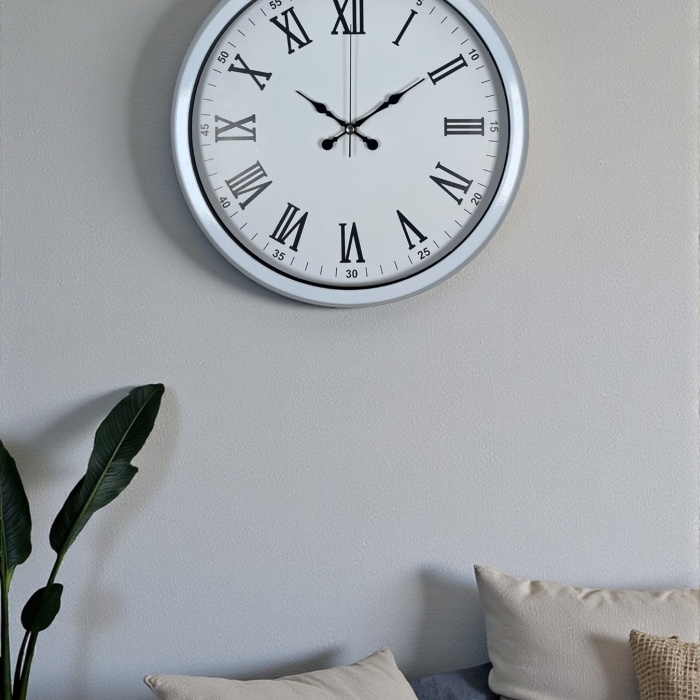 ® White Prime Roma Rakamlı 40 Cm Metal Duvar Saati