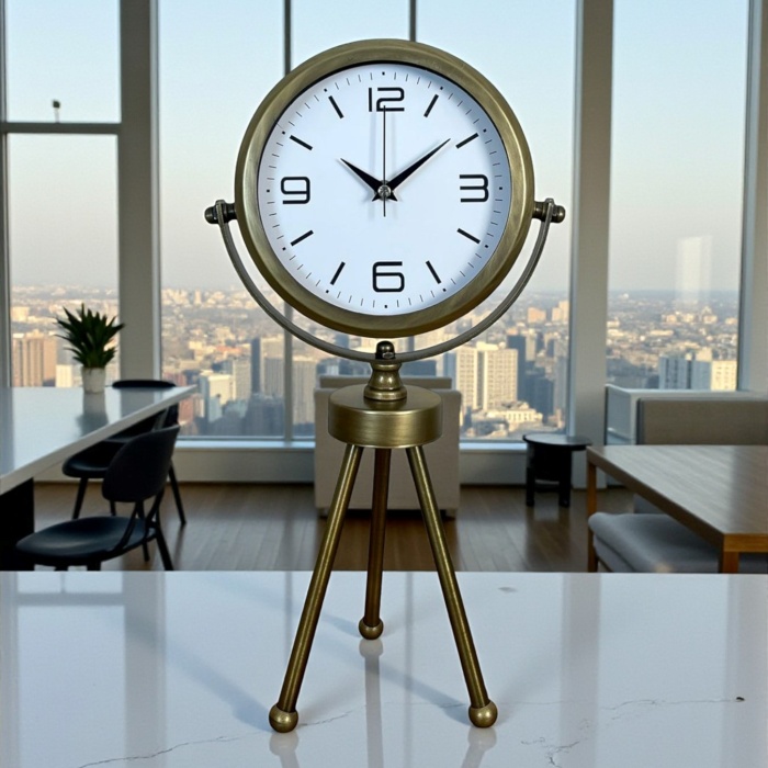 ® Zentime Eskitme Vintage Üç Ayaklı Masa Saati