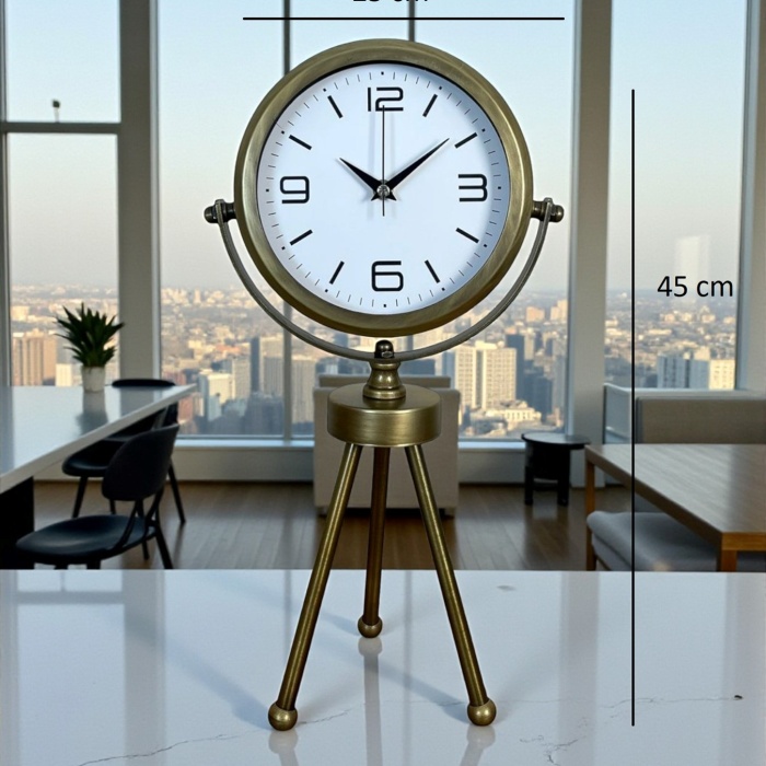 ® Zentime Eskitme Vintage Üç Ayaklı Masa Saati
