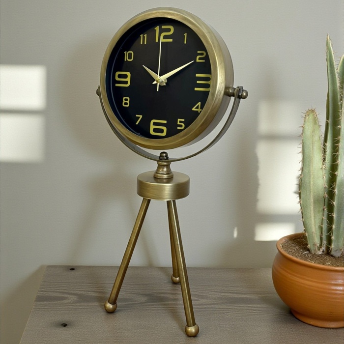 ® Zentime Eskitme Vintage Üç Ayaklı Masa Saati