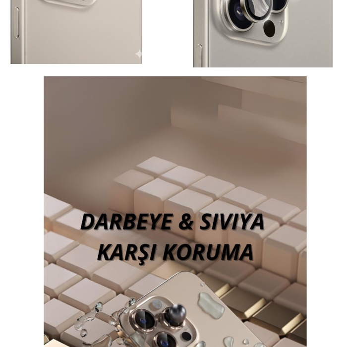 ® iPhone 16 Pro Kamera Lens Koruyucu Naturel