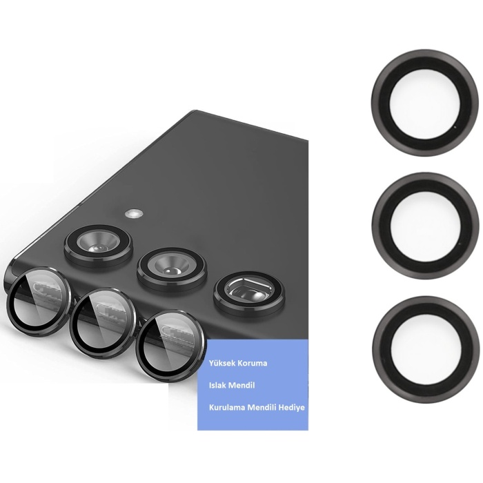 ® Samsung Galaxy S23 Plus Kamera Lens Koruyucu - Siyah