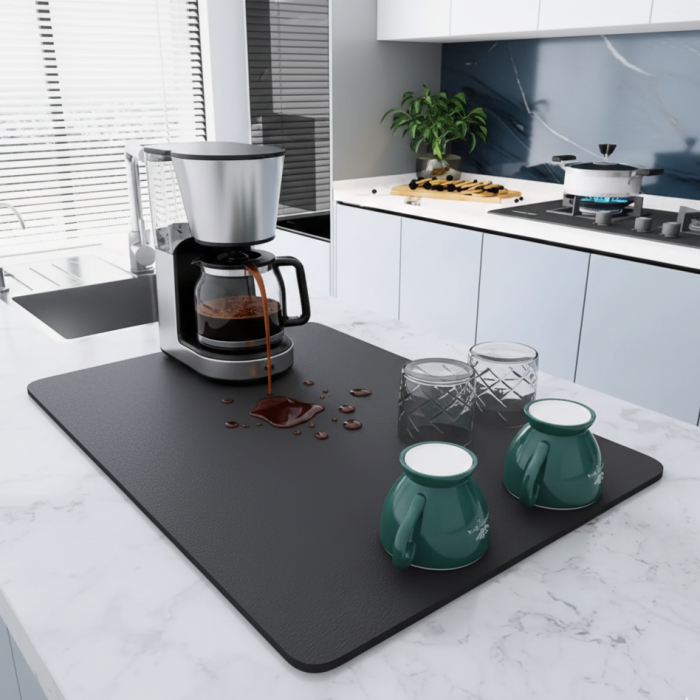 ® Çay Makinesi Altlığı Su Emici Kaymaz Taban Tezgah Koruyucu Kurulama Matı